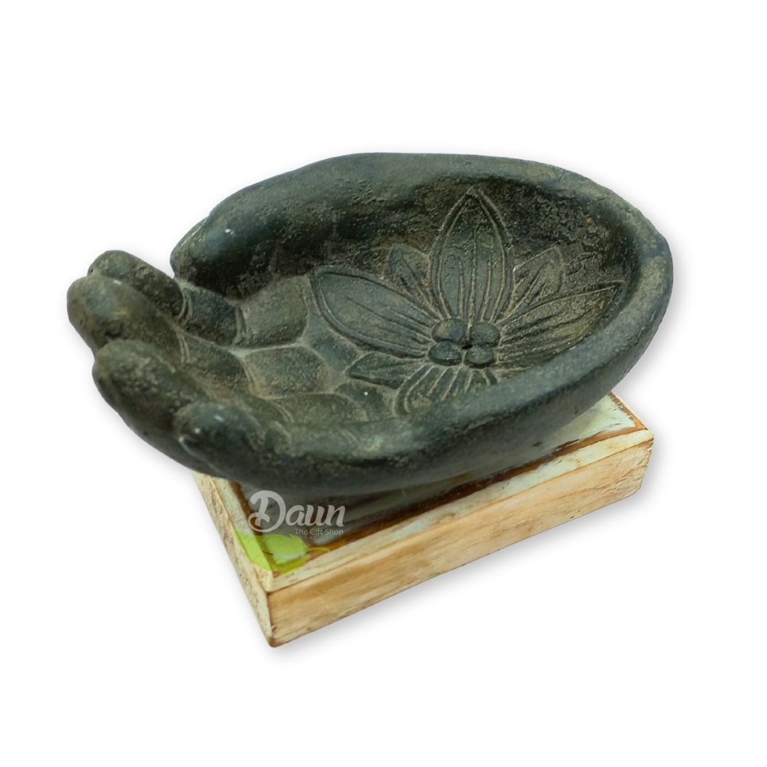 1 Stone Hand Statue with Base Handmade