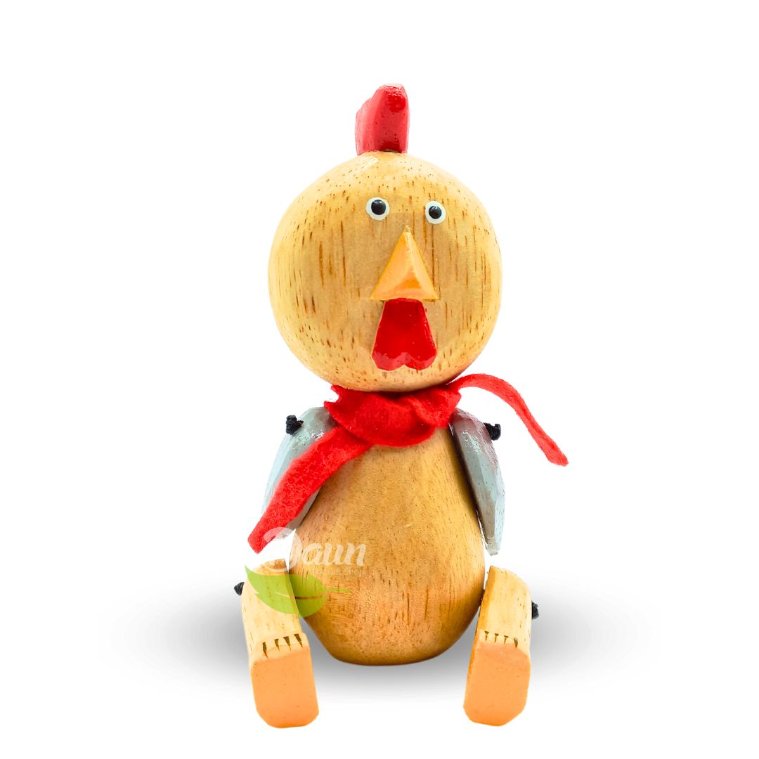 2 Wooden Chicken Toys